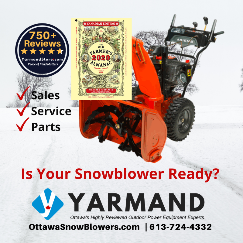 Is your snowblower ready for Farmer's Almanac 2019-2020 Winter forcast Polar coaster 